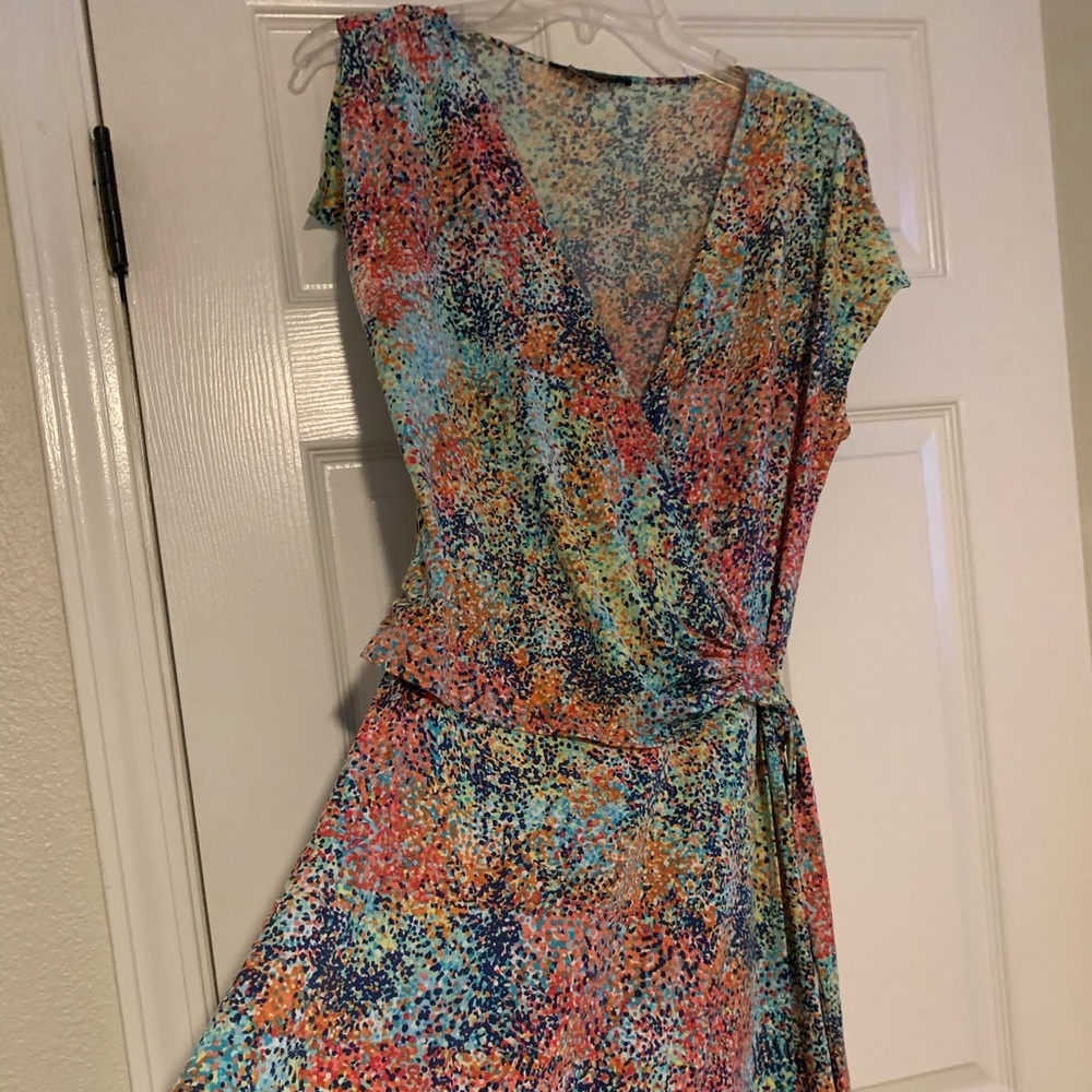 BCBGMAXAZRIA printed wrap dress